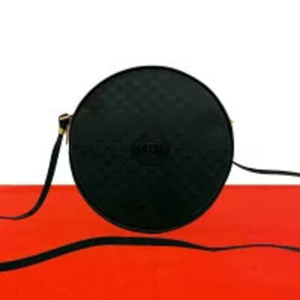 Gucci GG Leather Shoulder Bag Pouch Clutch Sacoche Black - Picture 1 of 10